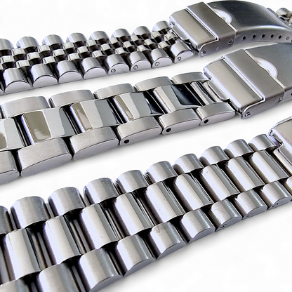 Solid Curved End 316L Stainless Steel Watch Bracelet 20mm