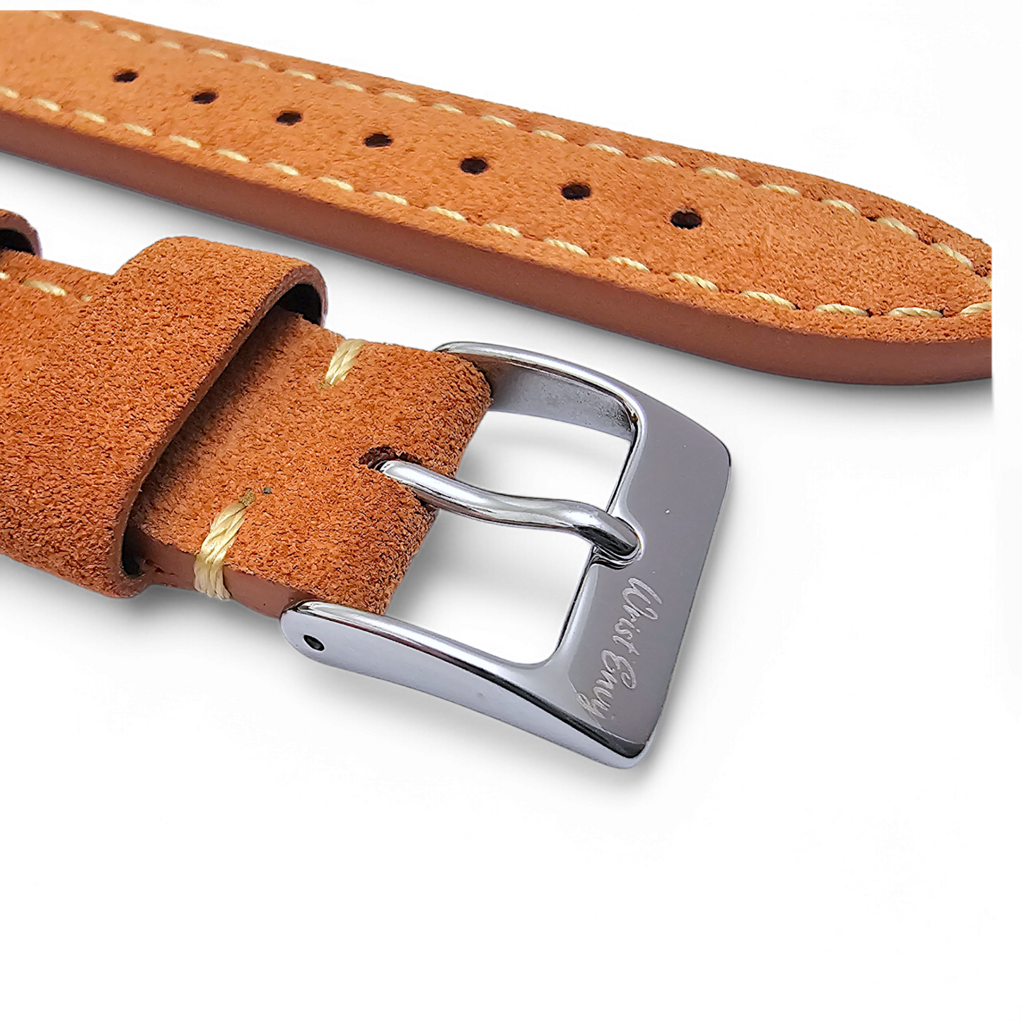 Italian Suede Watch Strap 20mm 22mm Terracotta Orange