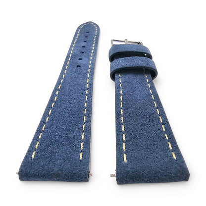 Italian Suede Watch Strap 20mm 22mm Cobalt Blue