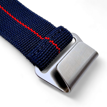 Marine Nationale Watch Strap Band Elastic Nylon Parachute 18 20 22 mm Blue Red