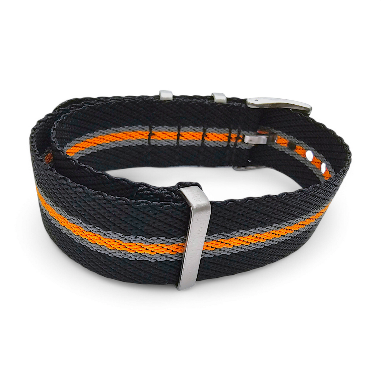 Nylon Watch Military Strap Black Orange Grey 20mm 22mm