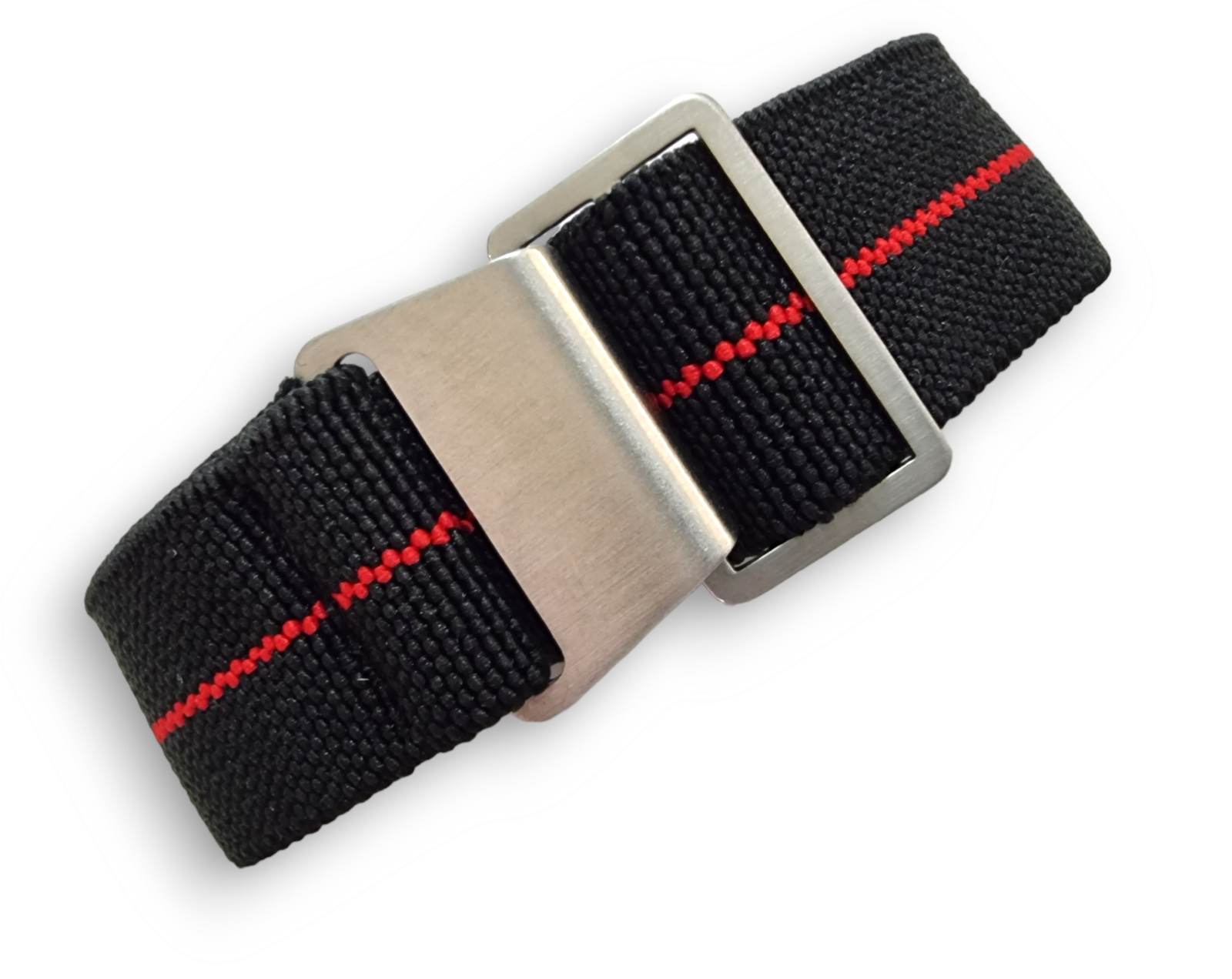 Black + Red Elastic Parachute Military Watch Band