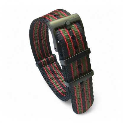 Nylon 1.4mm Thick Military Watch Strap Black Buckle James Bond 007 20mm 22mm