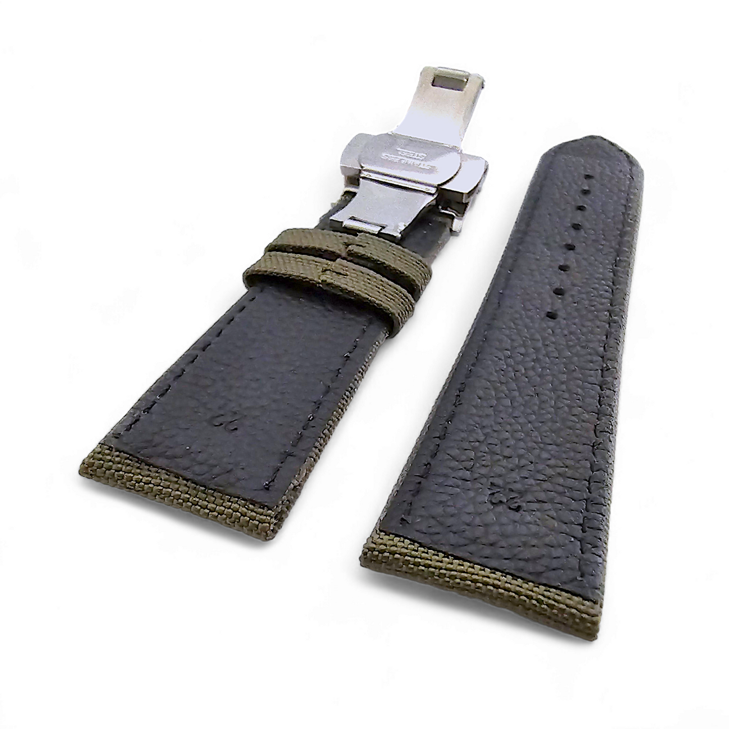 Canvas Deployment Clasp Watch Strap Band Sailcloth 20mm 22mm