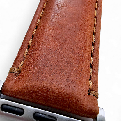 Horween Leather Watch Strap For Apple IWatch Chestnut Brown