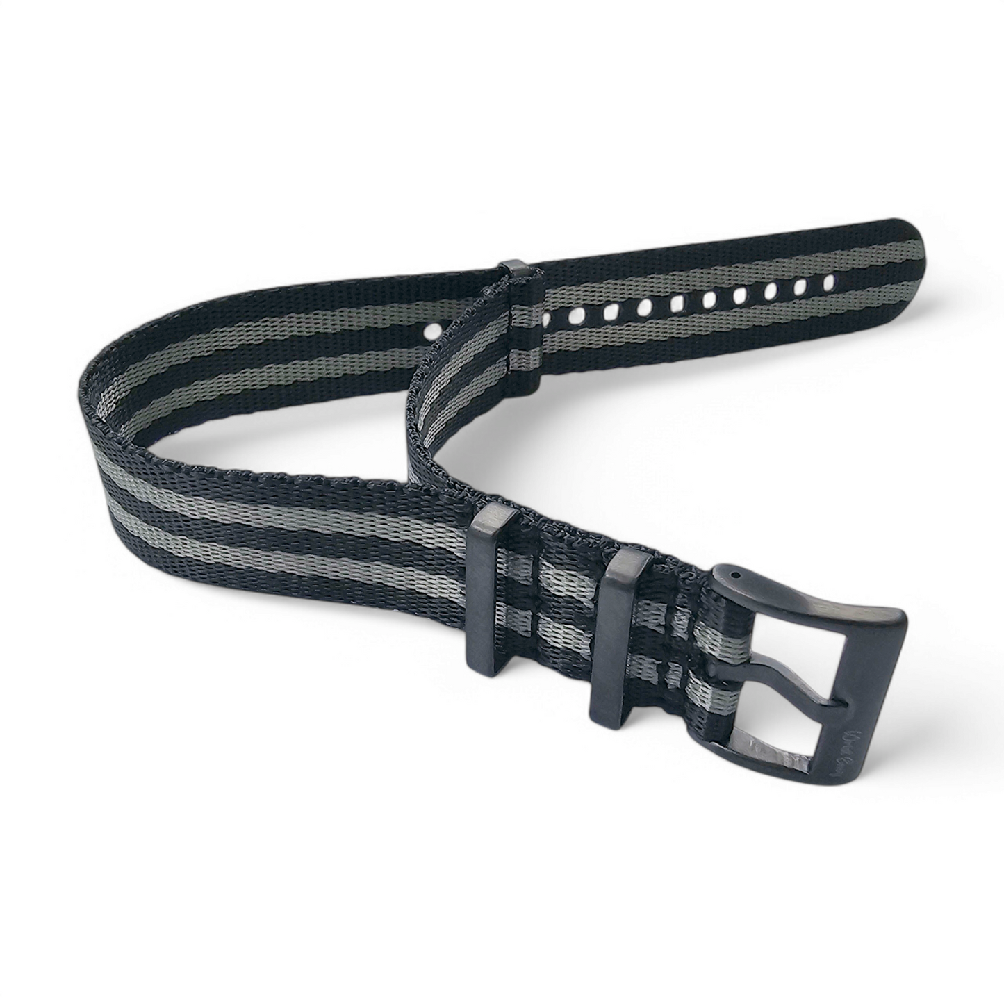 Nylon 1.4mm Thick Military Watch Strap Black Buckle James Bond 007 20mm 22mm