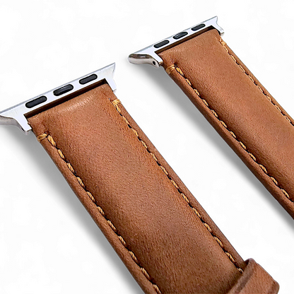 Horween Leather Watch Strap For Apple IWatch Caramel Brown