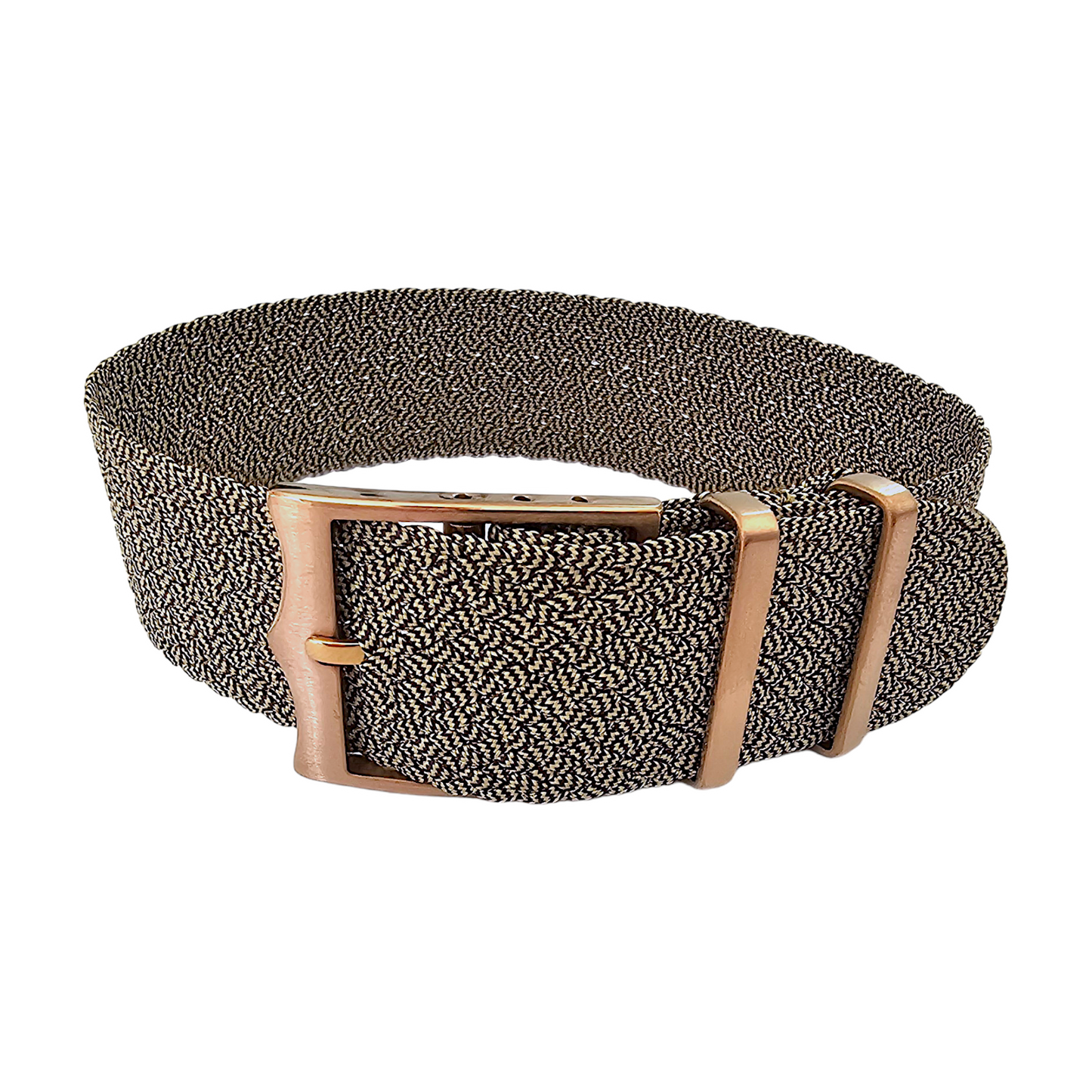 Bronze Buckle Perlon NATO Watch Strap Nylon 20mm 22mm