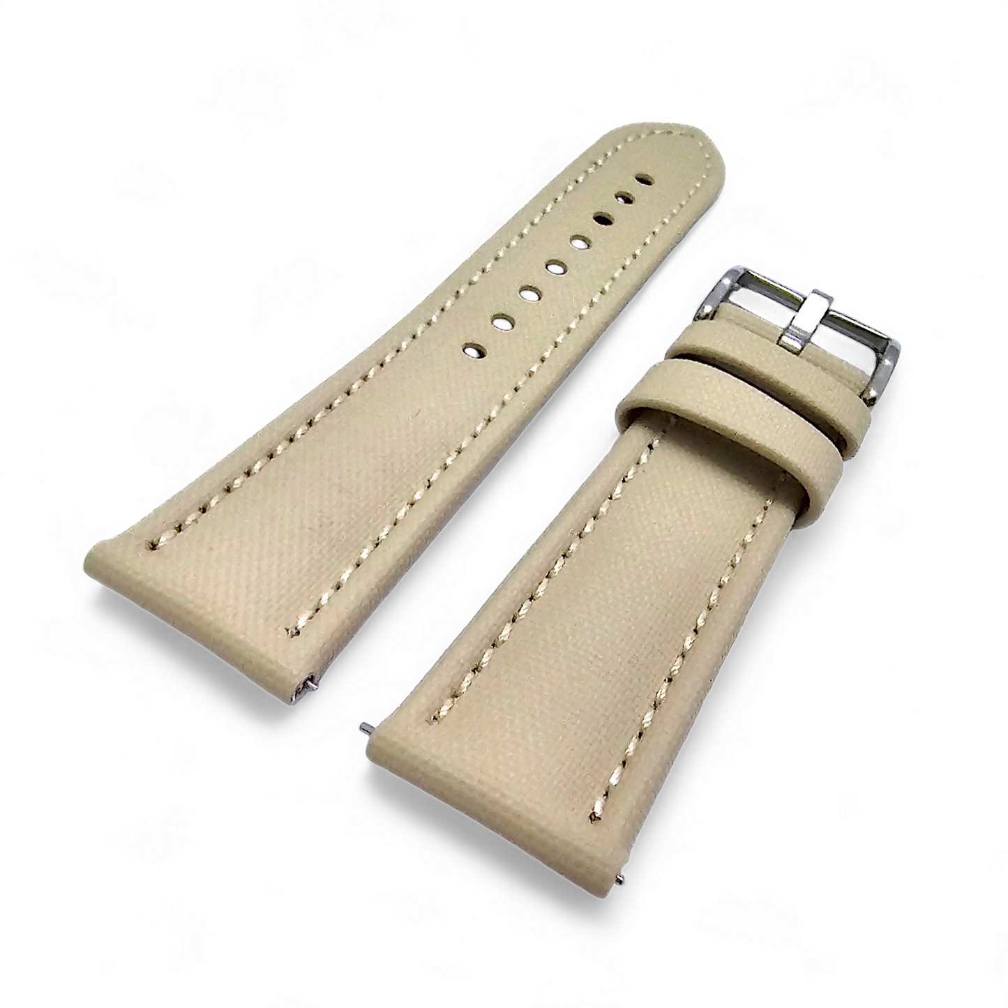 Sailcloth Watch Strap Band Two Piece 20mm 22mm Beige