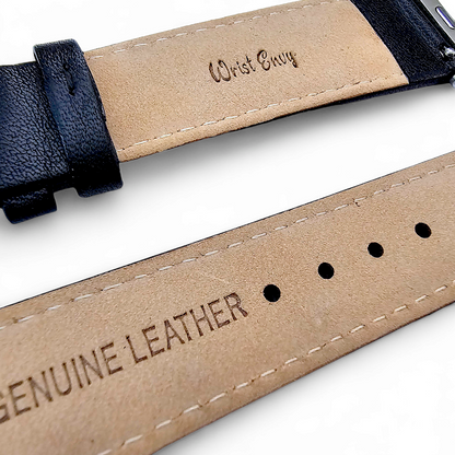 Italian Leather Diamond Stitch Watch Strap For Apple IWatch Black