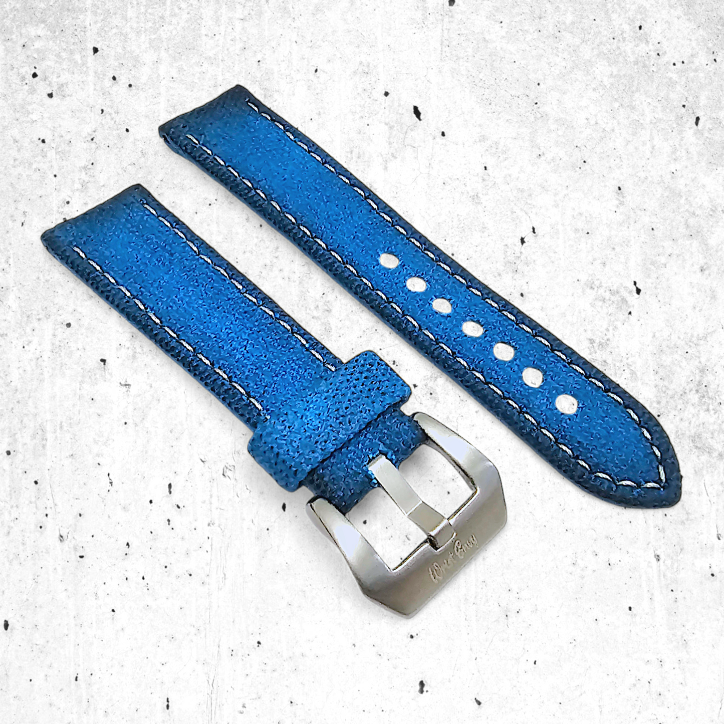 Distressed Thick Canvas Watch Strap Band Military Sailcloth Mens Blue 20mm 22mm