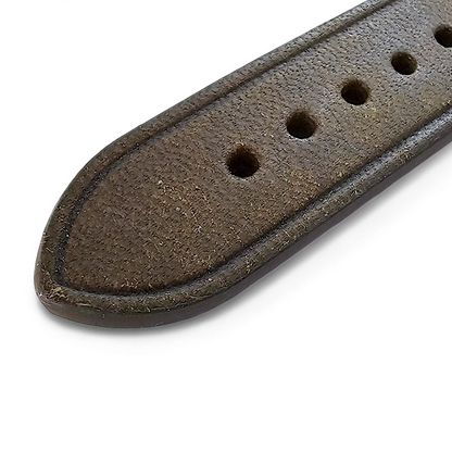 Vegetable Tanned Flat Italian Leather Watch Strap 20mm 22mm Olive Green