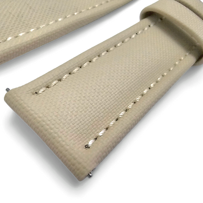 Sailcloth Watch Strap Band Two Piece 20mm 22mm Beige