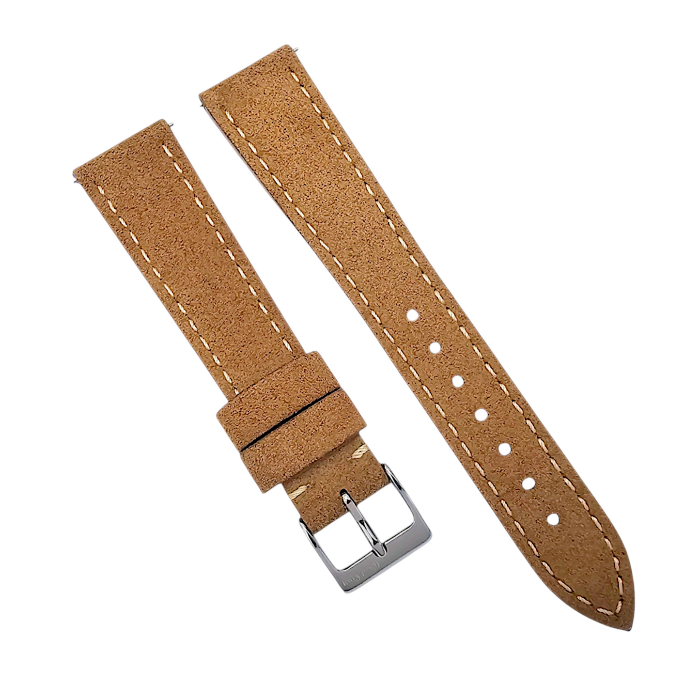 Italian Suede Watch Strap 20mm 22mm Light Brown