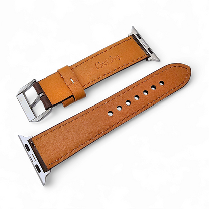 Top Grain Padded Leather Watch Strap For Apple IWatch Brown