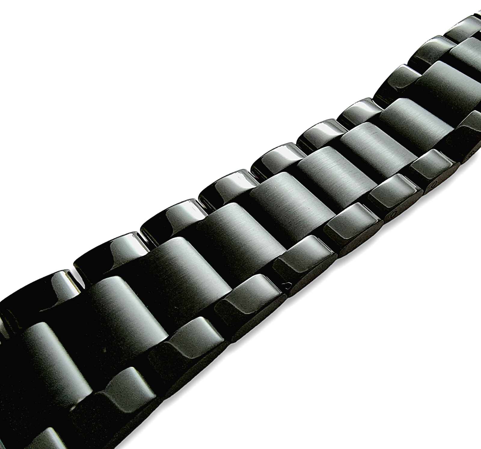 22mm black stainless steel watch outlet strap