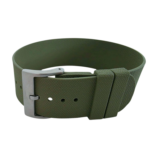 FKM Rubber One Piece Watch Strap Band 1.4mm 20mm 22mm Green