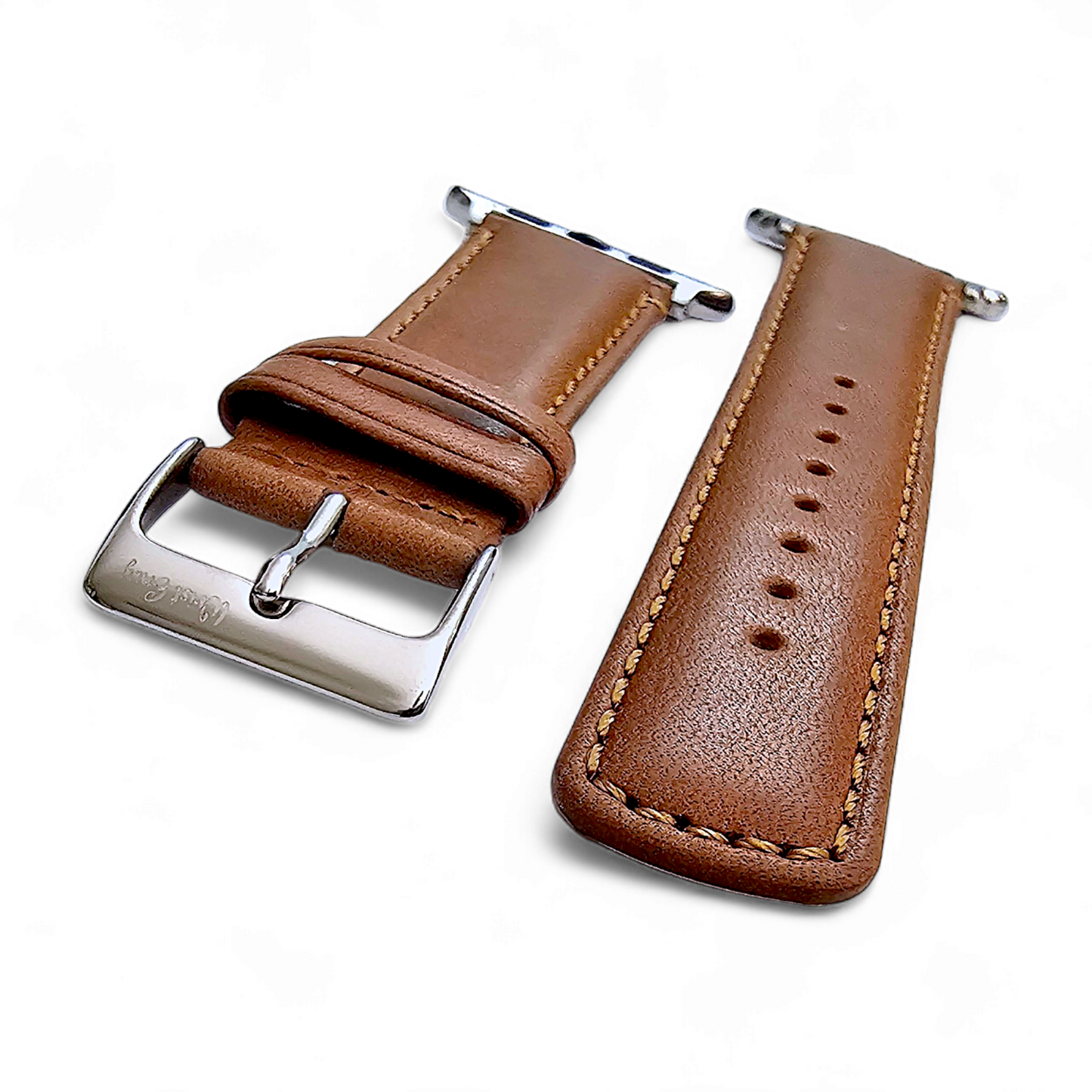 Horween Leather Watch Strap For Apple IWatch Caramel Brown