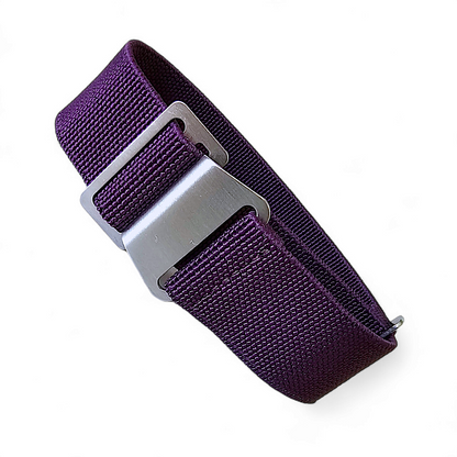 Marine Nationale Watch Strap Elastic Nylon Parachute 18mm 20mm 22mm Purple