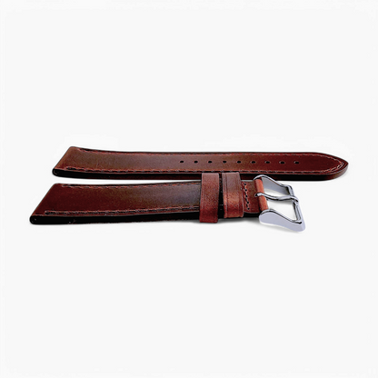 Bund Top Grain Leather Watch Strap 20mm 22mm Burnt Umber