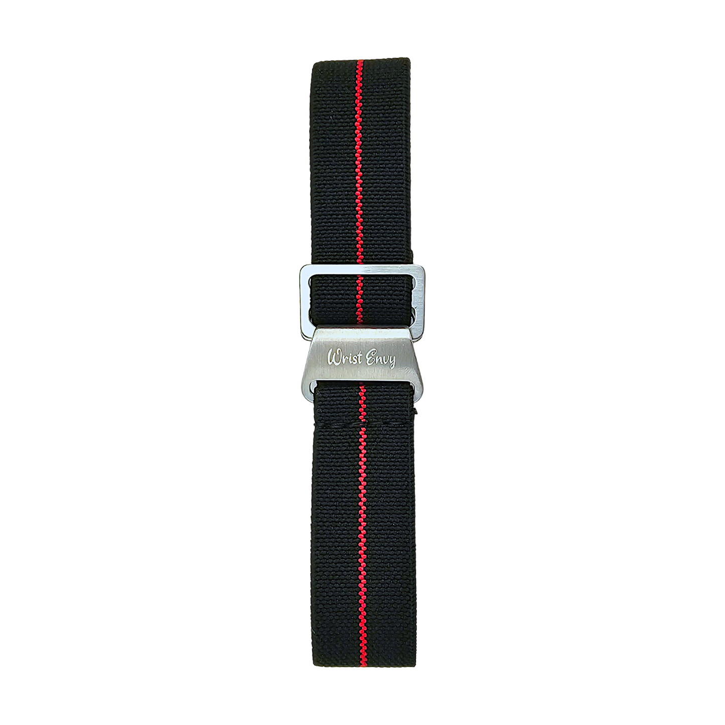 Elastic Nylon Marine Nationale Watch Strap Band 20mm 22mm Black Red Stripe