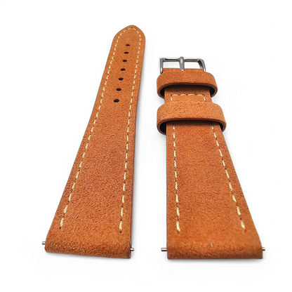 Italian Suede Watch Strap 20mm 22mm Terracotta Orange