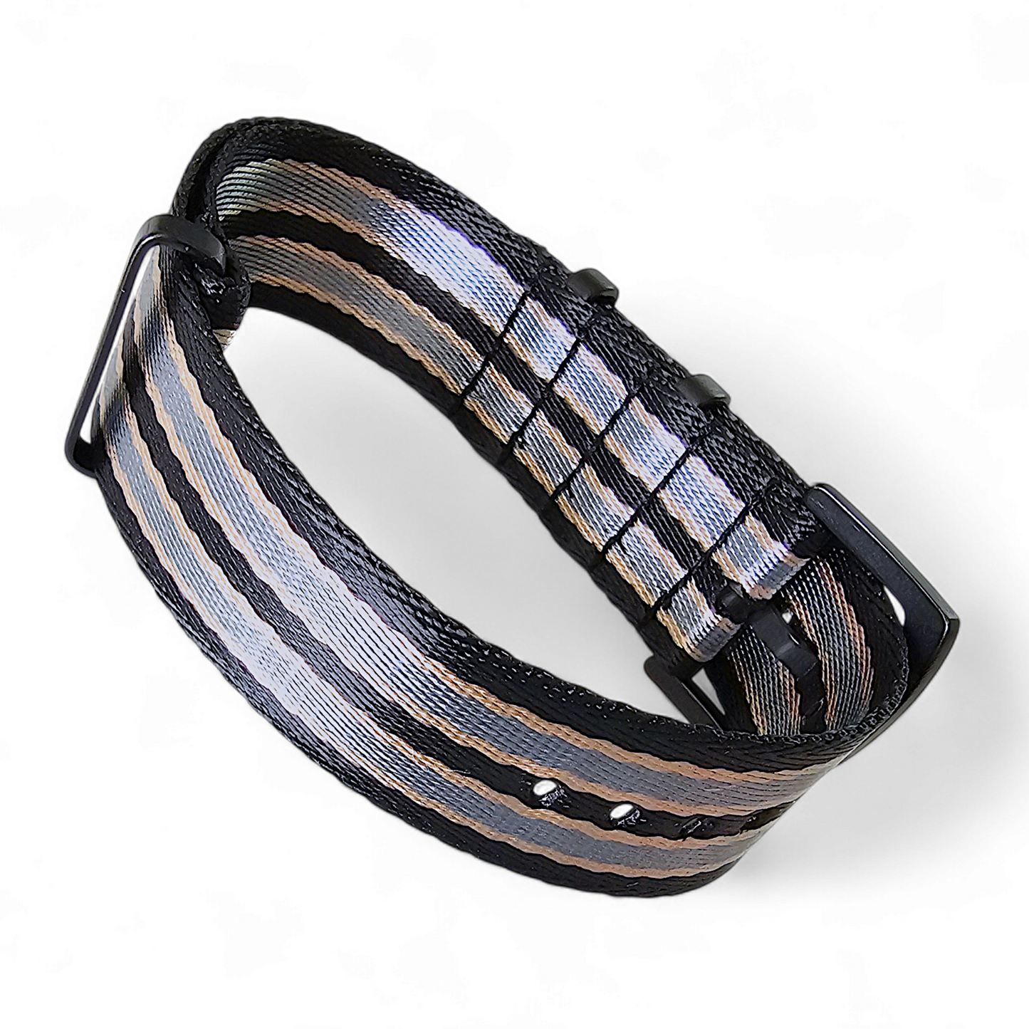 Black Buckle Nylon NATO Strap James Bond 20mm 22mm