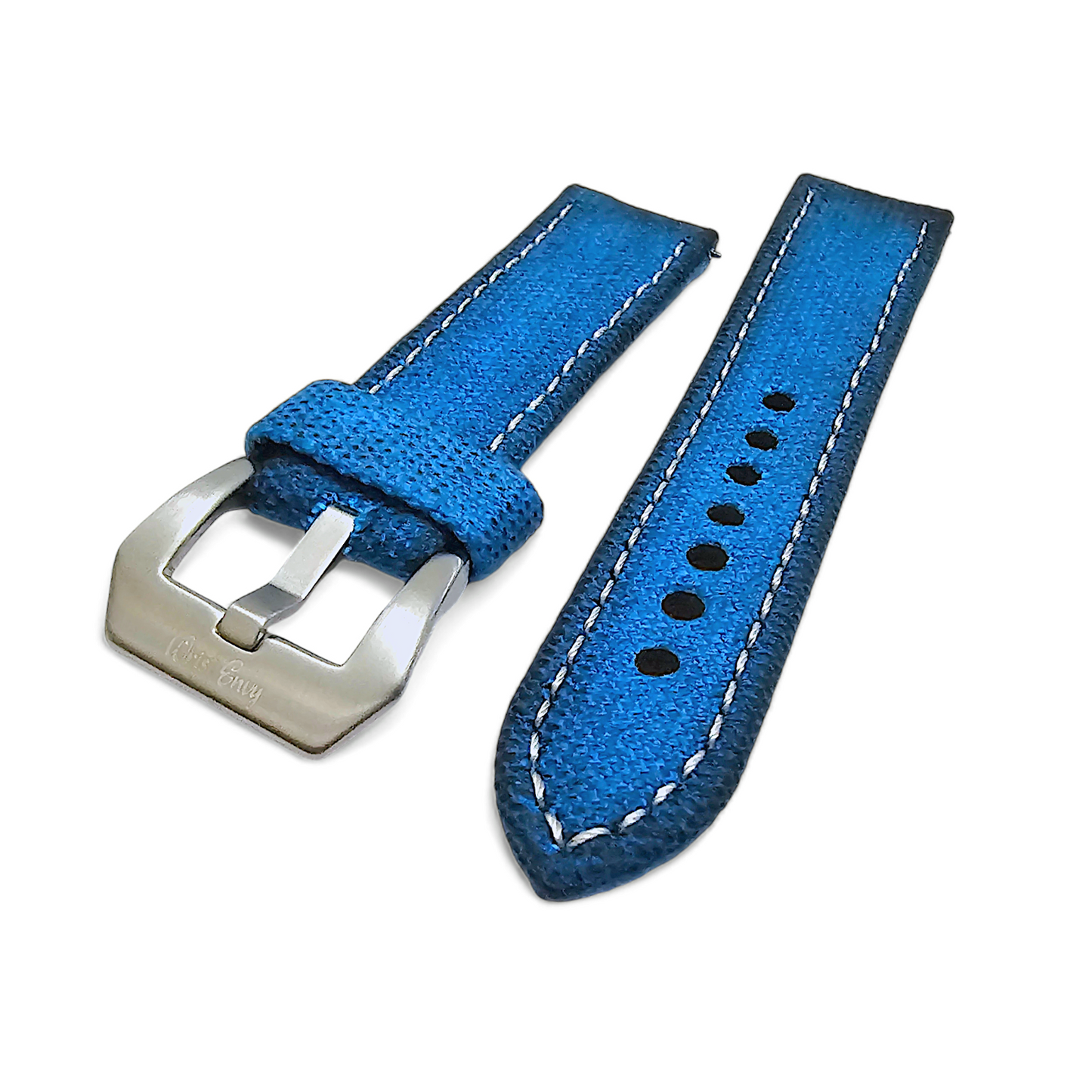 Distressed Thick Canvas Watch Strap Band Military Sailcloth Mens Blue 20mm 22mm