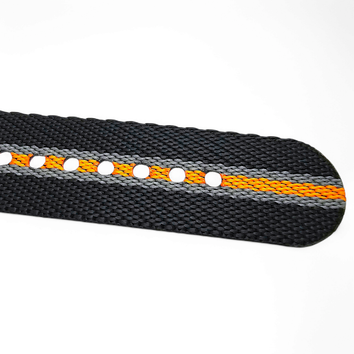 Nylon Watch Military Strap Black Orange Grey 20mm 22mm