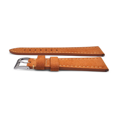 Italian Suede Watch Strap 20mm 22mm Terracotta Orange