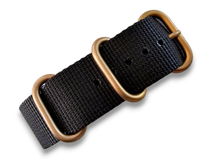 NATO Zulu G10 Nylon Watch Strap Bronze PVD Buckle 20mm 22mm