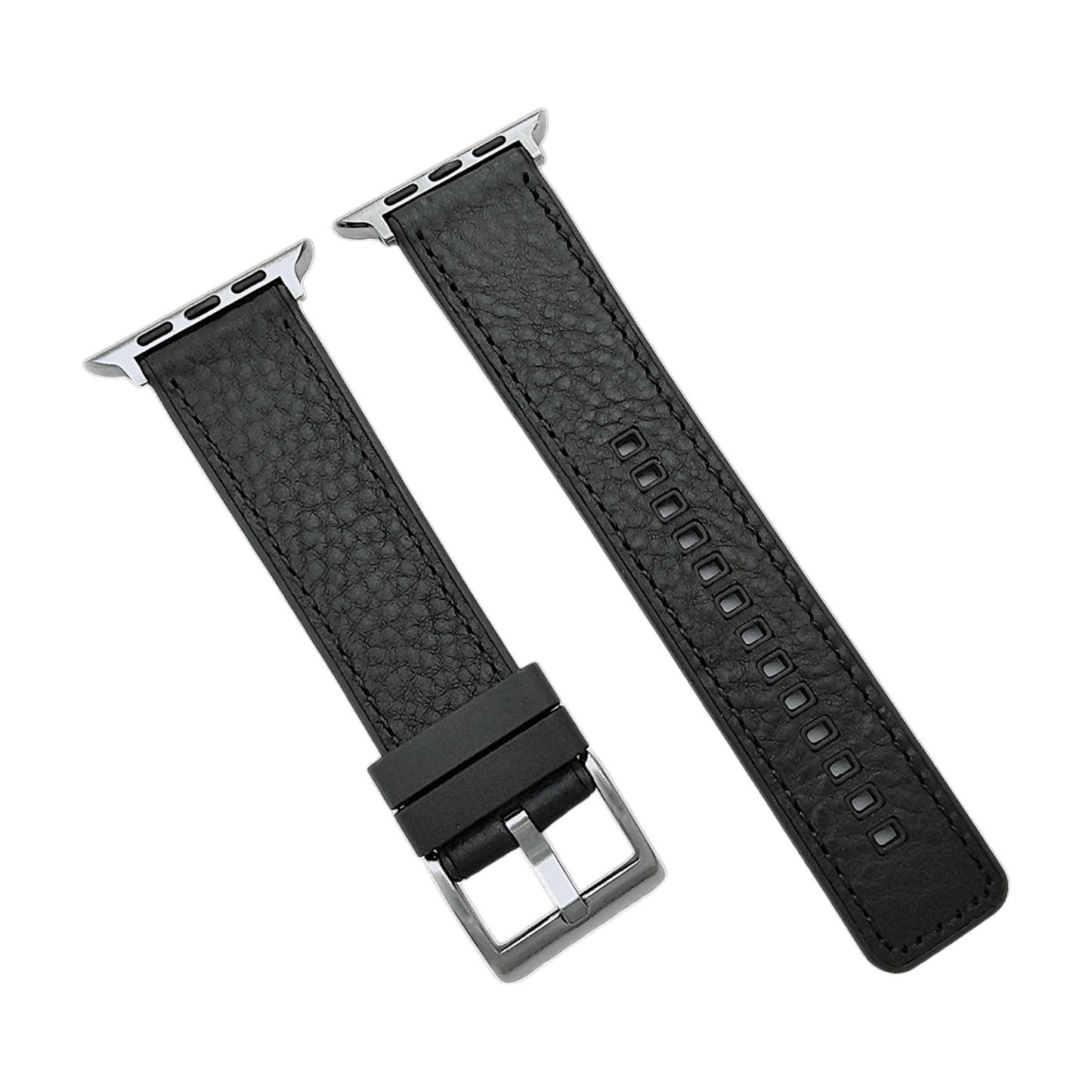 Hybrid Leather & FKM Rubber Watch Strap Band For Apple IWatch