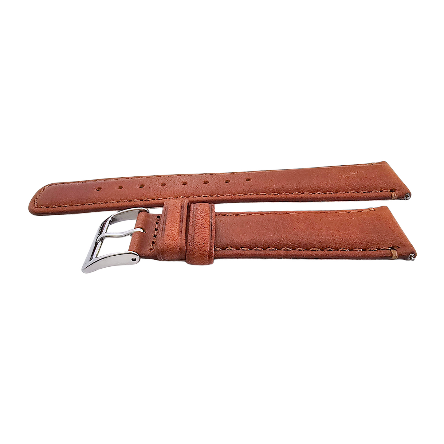 Horween Dublin Leather Watch Strap 20mm 22mm Chestnut Brown