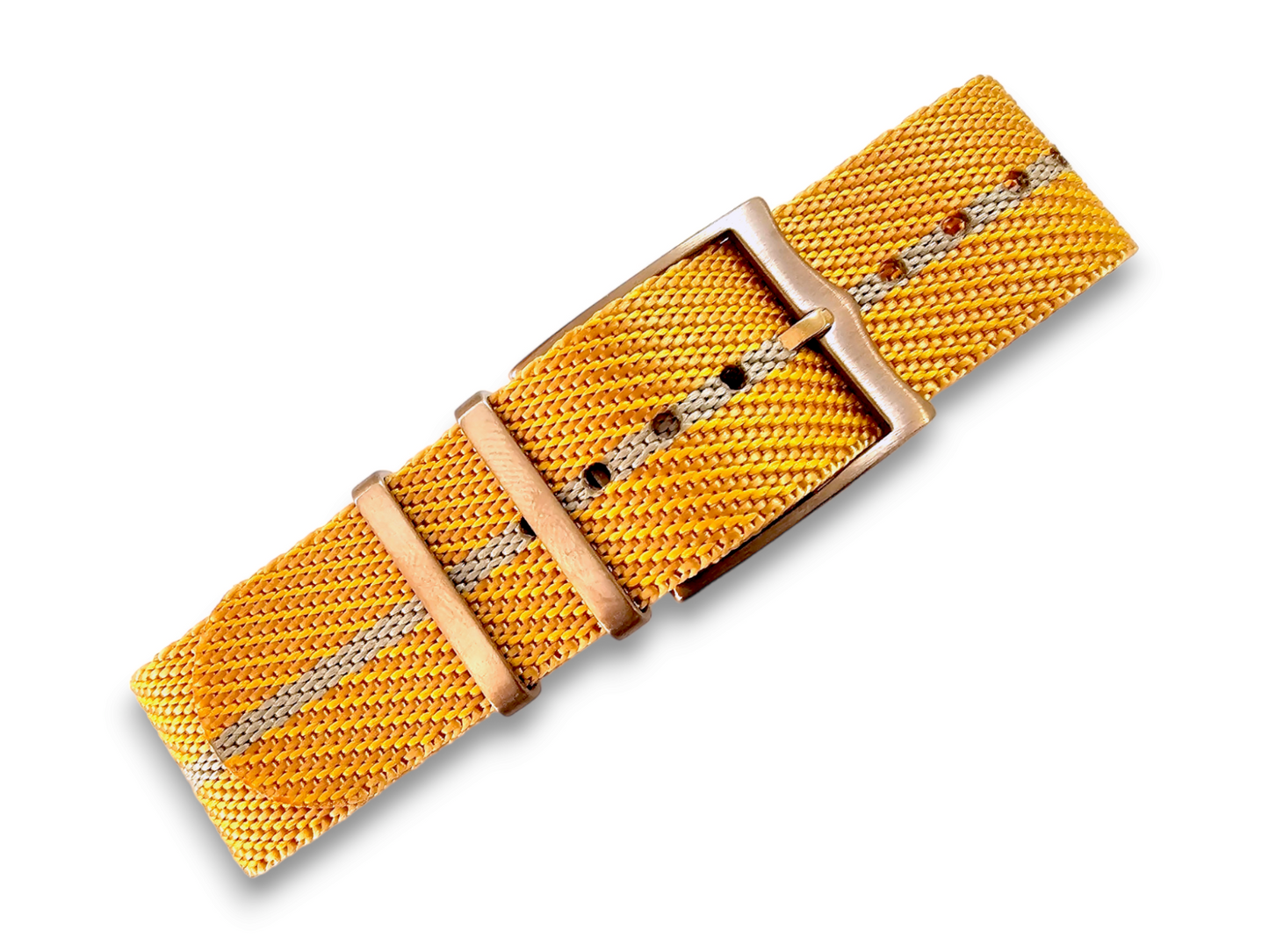 Bronze Buckle Single Pass Watch Strap Band Nylon 20mm 22mm