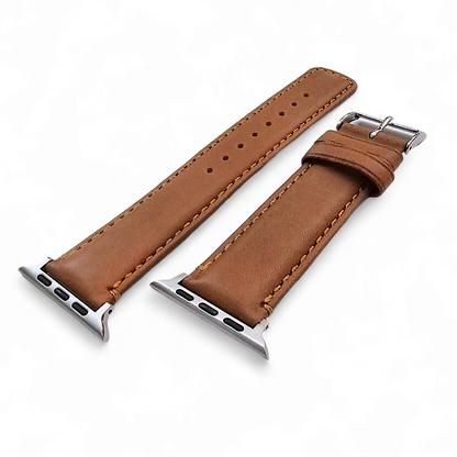 Horween Leather Watch Strap For Apple IWatch Caramel Brown