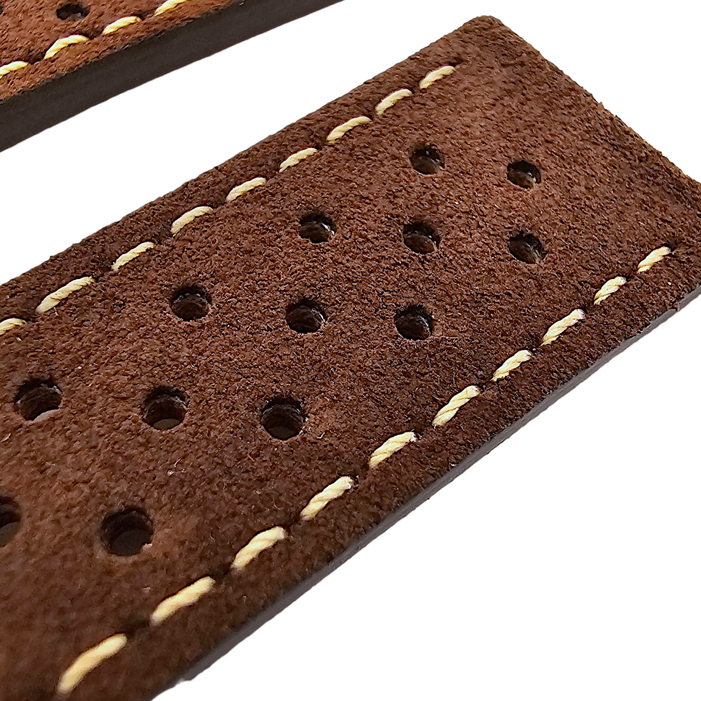 Vintage Italian Suede Watch Strap Rally Racing Chocolate Brown 20mm 22mm