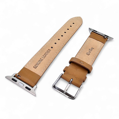 Italian Leather Diamond Stitch Watch Strap For Apple IWatch Honey Tan