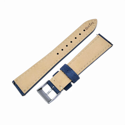 Italian Suede Watch Strap 20mm 22mm Cobalt Blue