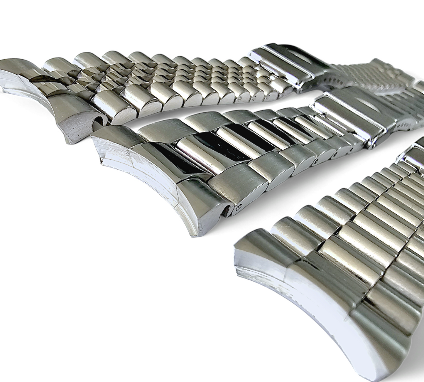 Solid Curved End 316L Stainless Steel Watch Bracelet 20mm