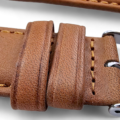 Horween Leather Watch Strap For Apple IWatch Caramel Brown