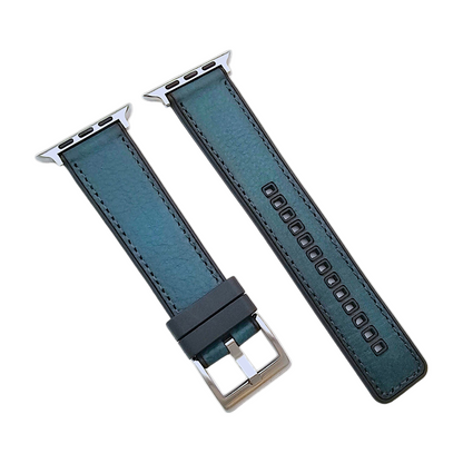 Hybrid Leather & FKM Rubber Watch Strap Band For Apple IWatch