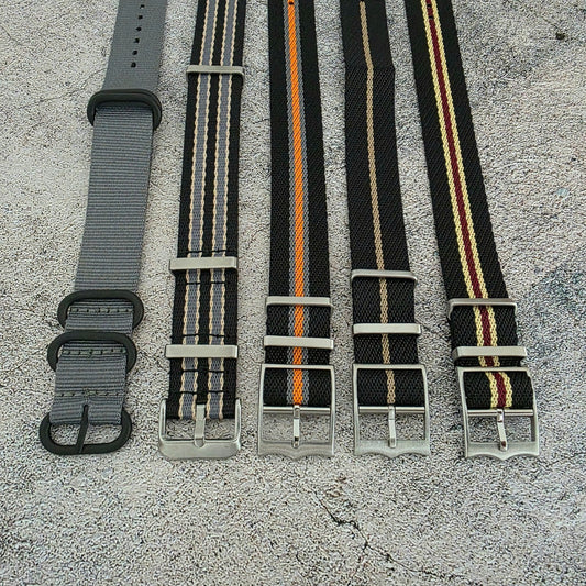 Job Lot of 5 Nylon Watch Straps Bands 20mm Military For Tudor Buckle One Piece