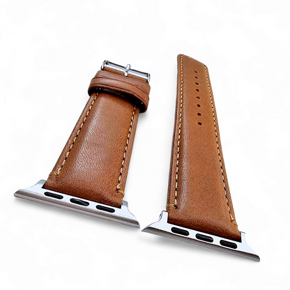 Horween Leather Watch Strap For Apple IWatch Caramel Brown