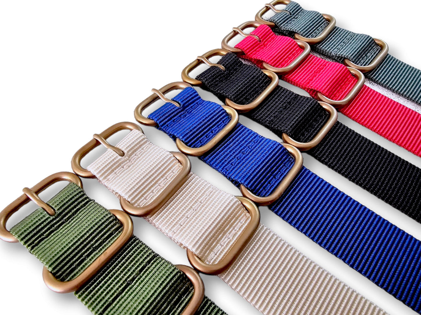 NATO Zulu G10 Nylon Watch Strap Bronze PVD Buckle 20mm 22mm