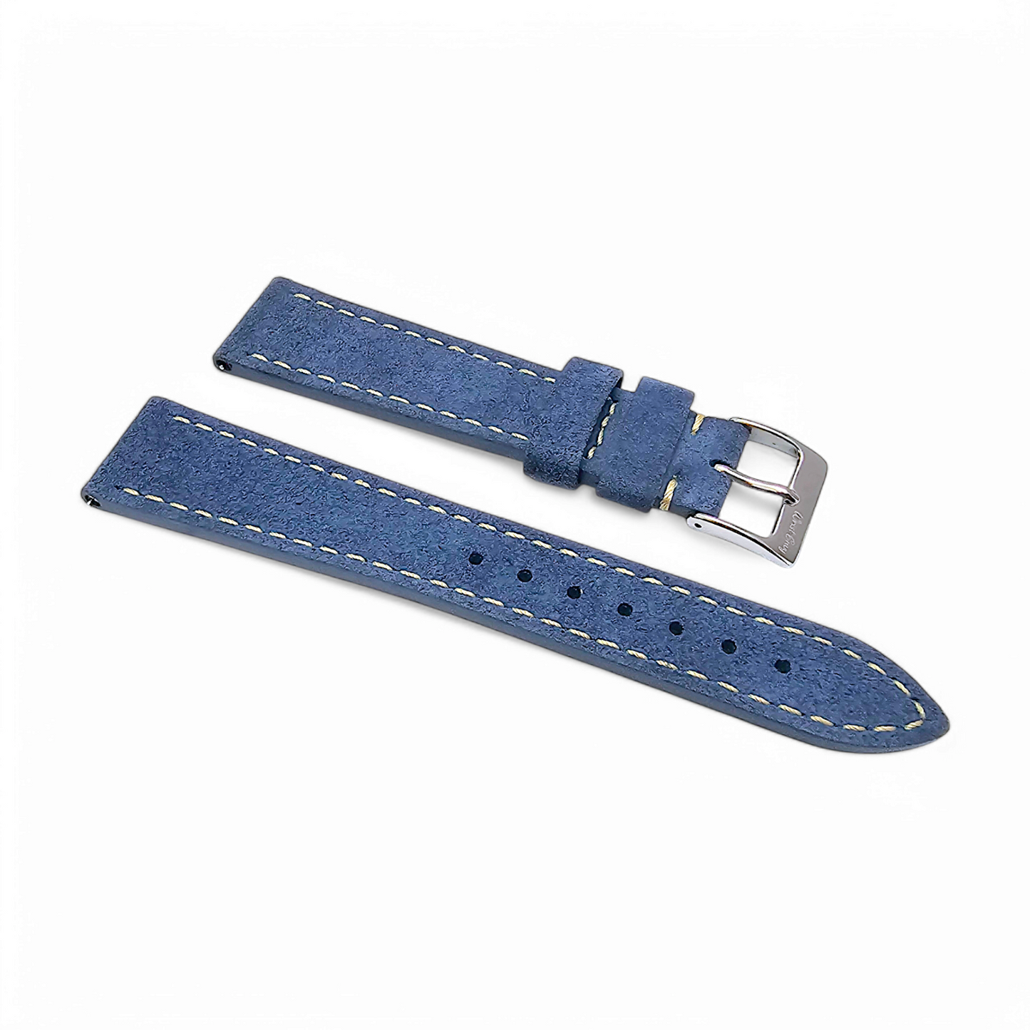 Italian Suede Watch Strap 20mm 22mm Cobalt Blue