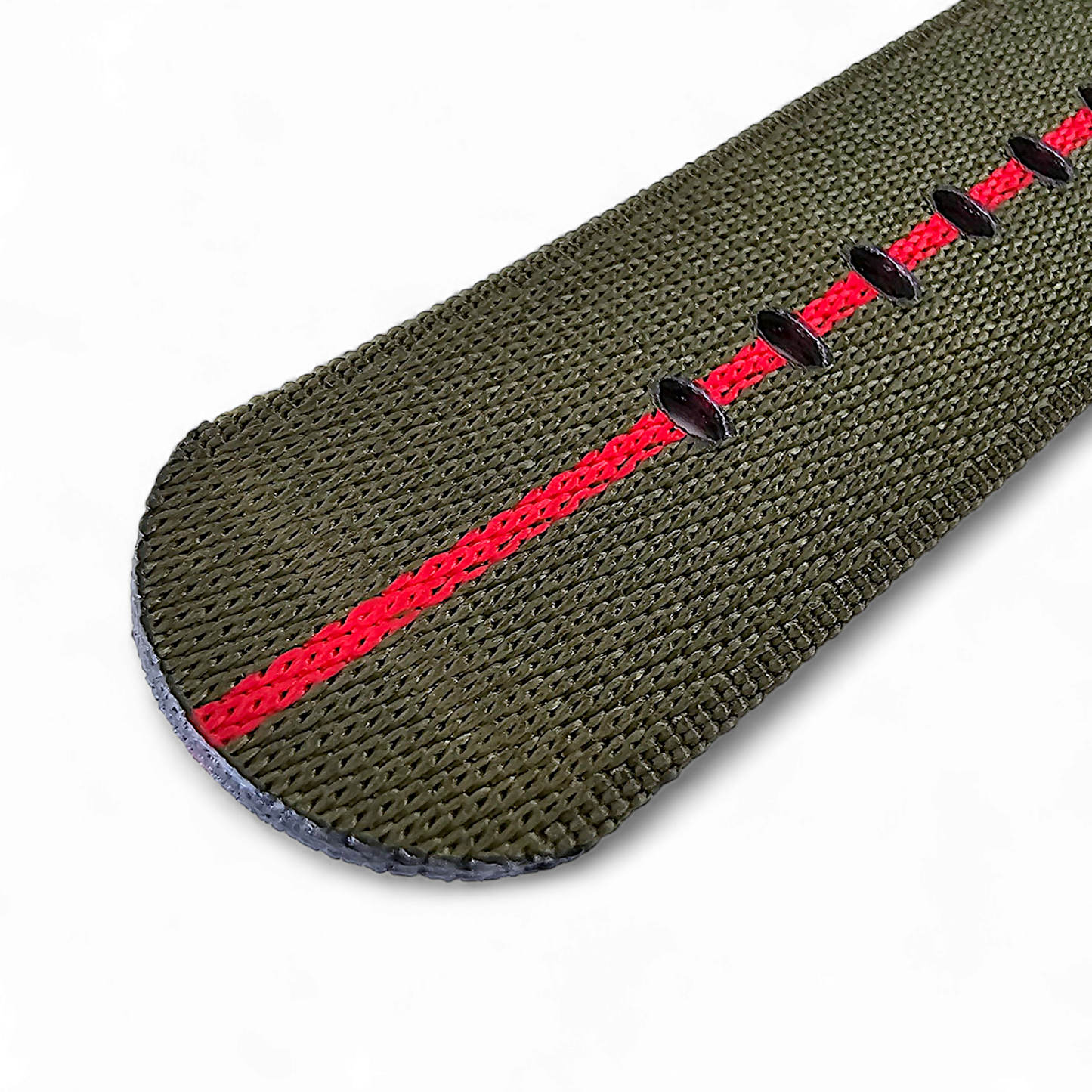 Bronze NATO 1.8mm Thick Nylon Watch Strap Army Green Red 20mm 22mm