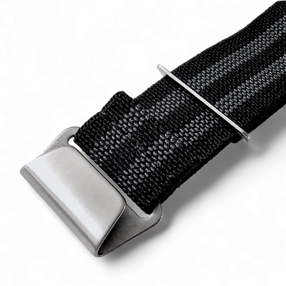 Wrist Envy Elastic Nylon Marine Nationale Watch Strap Band 20 22 mm Black Grey