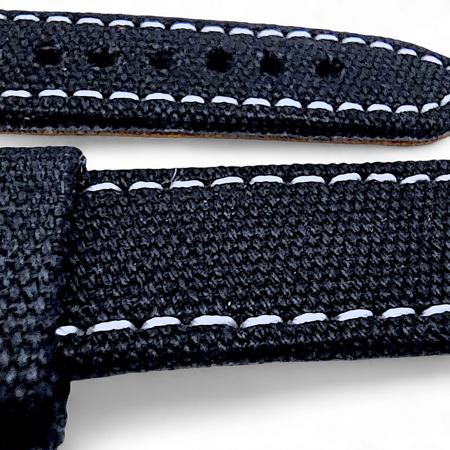 Thick Canvas Watch Strap Band Distressed Black 20mm 22mm