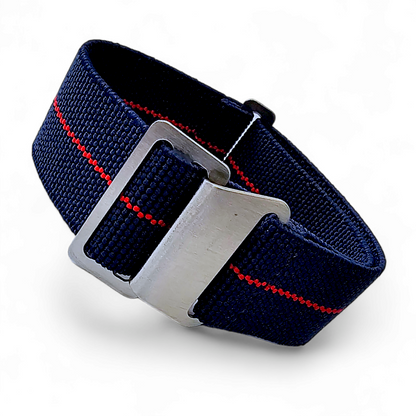 Marine Nationale Watch Strap Band Elastic Nylon Parachute 18 20 22 mm Blue Red
