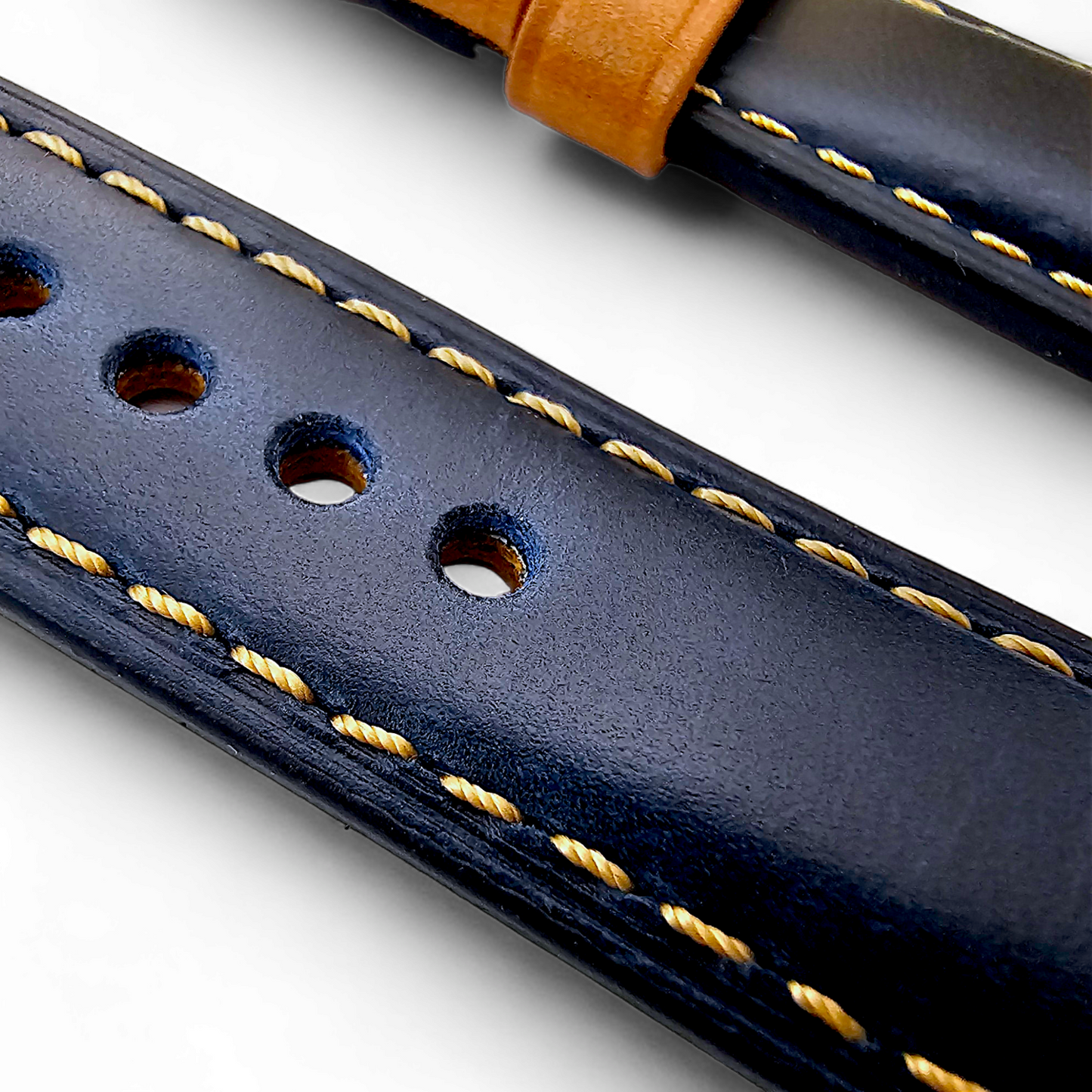 Top Grain Padded Leather Watch Strap For Apple IWatch Blue